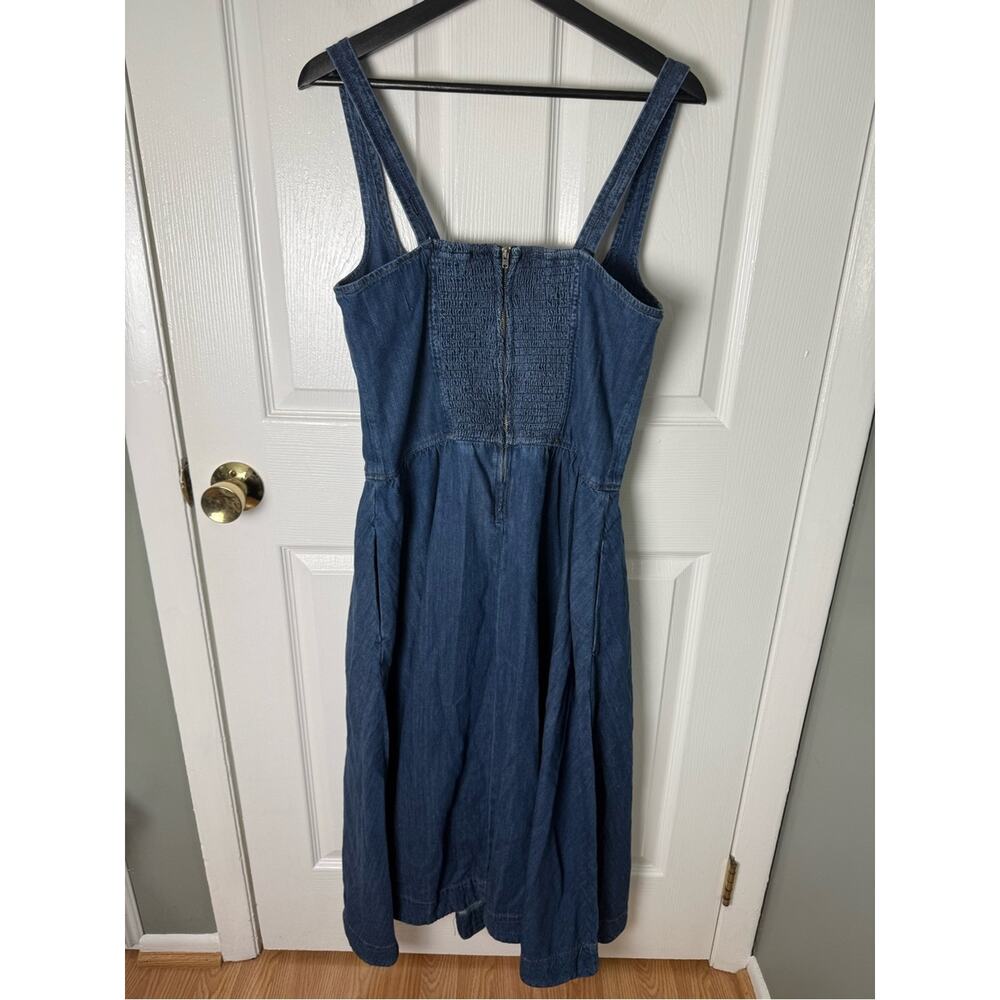 Reformation Janu Denim Midi Dress 10 - Picture 5 of 8